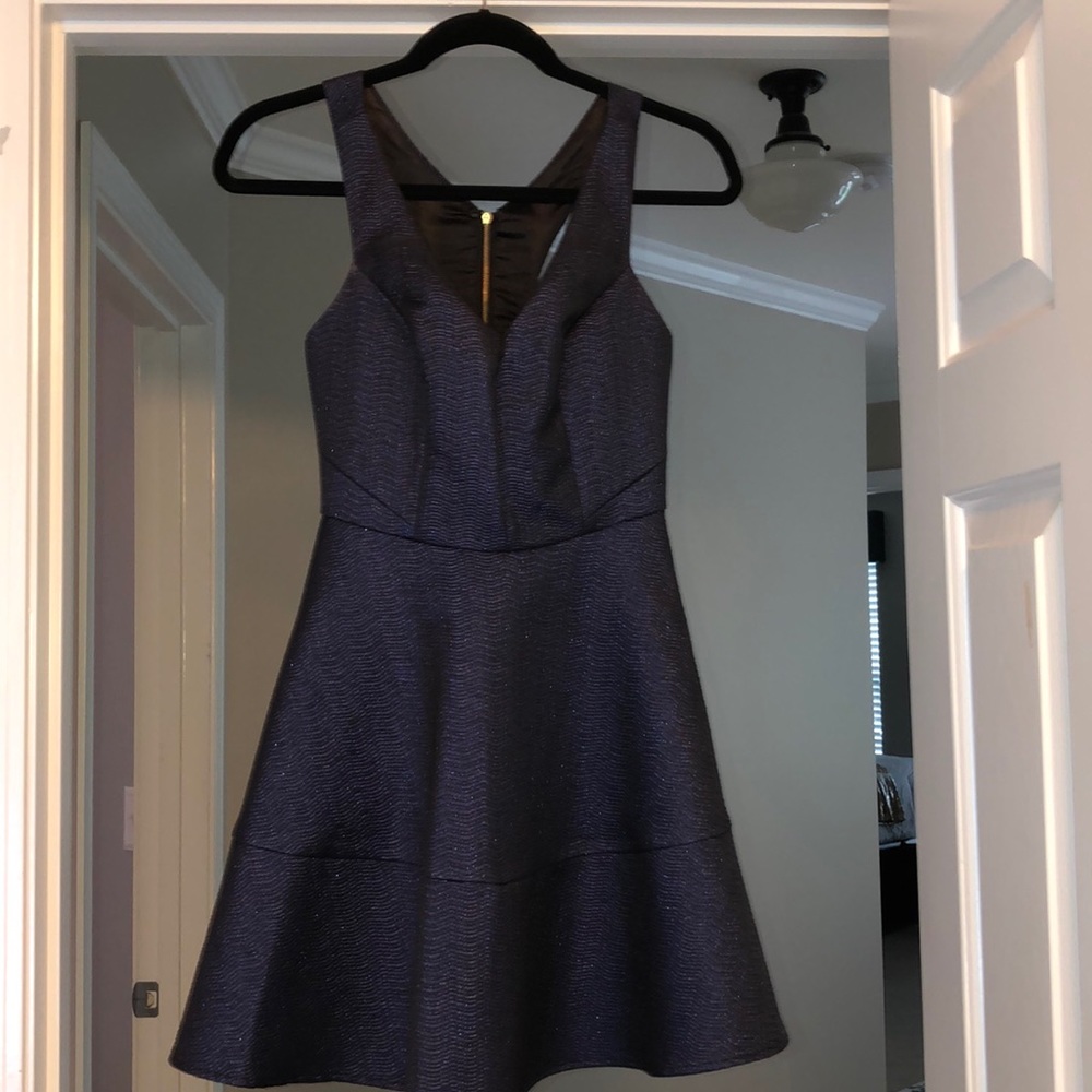 Express Fit and Flare Dark Blue Cocktail Dress